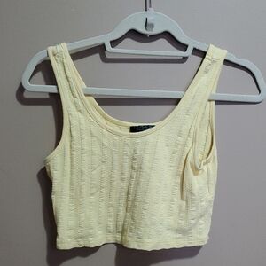 Topshop Light Yellow Ribbed Crop Top Size 12